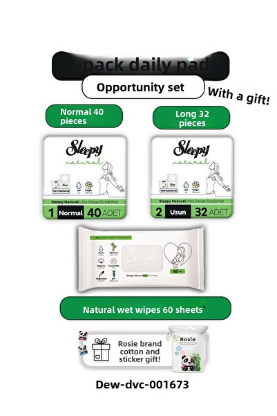 Sleepy مجموعة من 2 فوط صحية طبيعية فائقة الحساسية للاستخدام اليومي، ومناديل م...