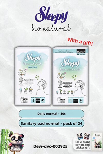 Sleepy فوط صحية يومية عادية 40 قطعة وفوط صحية عادية 24 قطعة من بيو ناتشورال و...