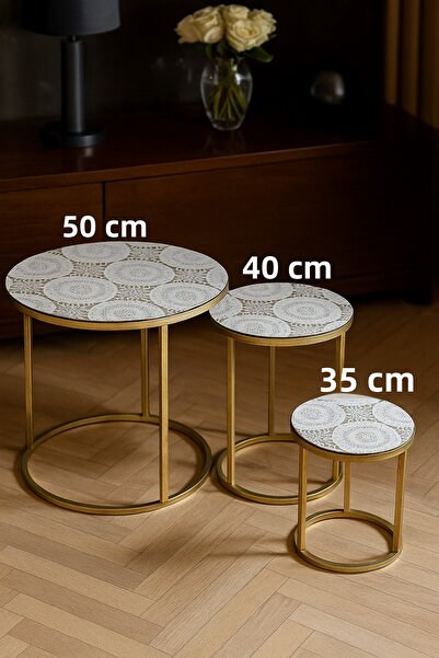 Rona Home Κάλυμμα τραπεζιού σαλονιού πολυτελείας 3 τεμαχίων Κάλυμμα τραπεζιού σαλονιού Αυθεντικό και κομψό σχέδιο Αδιάβροχο και ανθεκτικό στους λεκέδες