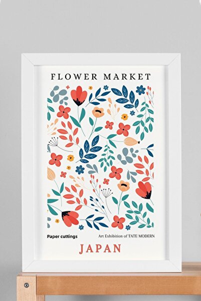 Saturn Flower Market Japan Framed Painting - Eclectic Style Wall Decor