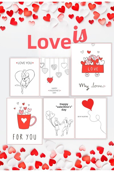 Kentsoylu Love Is Motto Cards – 12 Romantic Valentine's Day and Lovely Message Cards