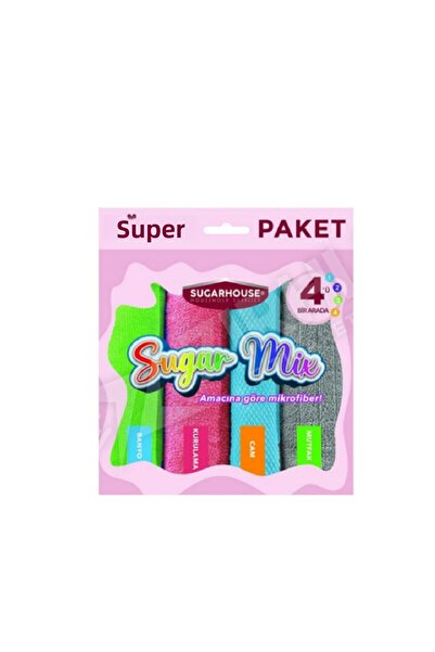 KMS HOME Pachet de 4 cârpe de curățare din microfibră Sugar House