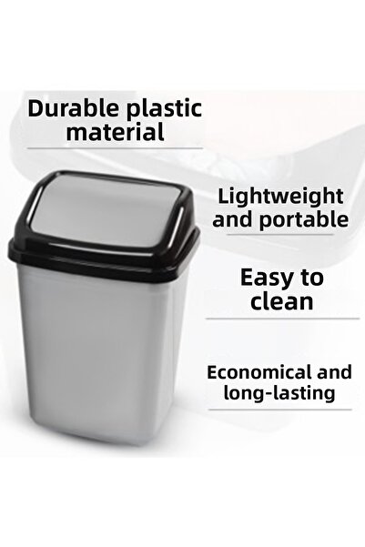 Turanyolu 5 Liter Gray Trash Can with Modern Design – Easy to Use