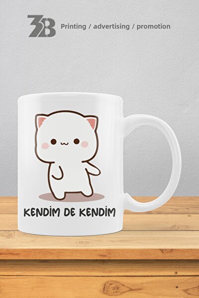 3B BASKI REKLAM PROMOSYON Cute Kittens Series'I'M My Own Person' Porcelain Mug