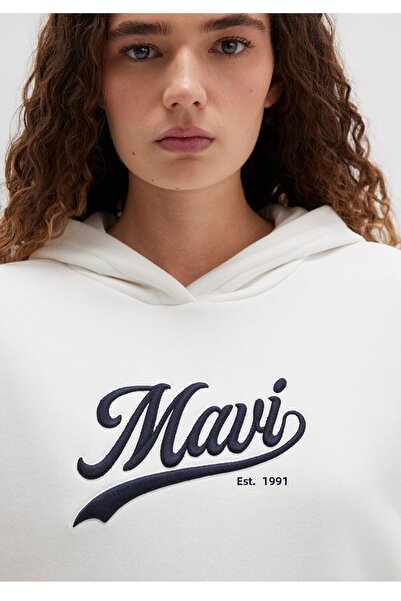 Mavi Logo Printed Hooded Regular Fit Sweatshirt