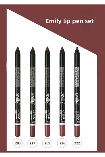 EMILY قلم تحديد الشفاه 5 قطع رقم: 203-217-201-226-222