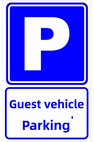 ünalgrup P لافتة وقوف السيارات للضيوف مقاس 25 × 35 سم ديكوتا 3 مم