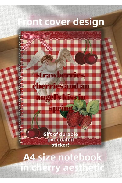 merccuri crafts A4 Spiral Aesthetic School Notebook 50 Sheets - Lined - Pvc Coated Waterproof Hard Cover