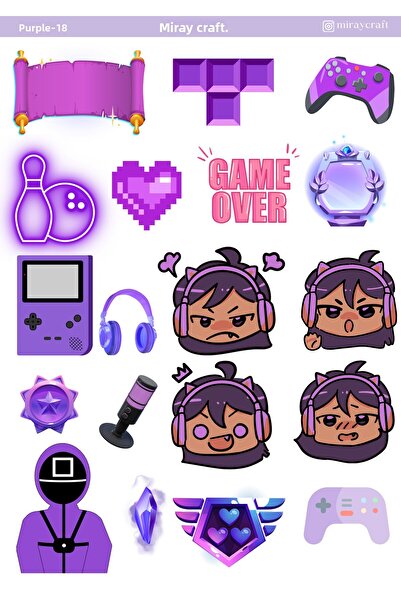 MirayDesign 1 foaie de autocolante tematice de culoare violetă de 12*17 cm pe...