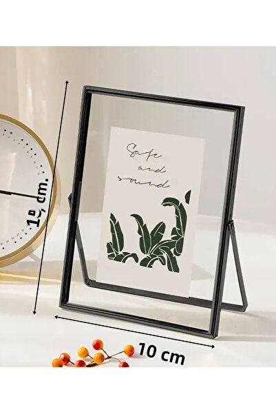 Verda Çerçeve 10X15 cm Metal Frame! Stylish Decorative Photo Frame! Standing Double Glass Frame