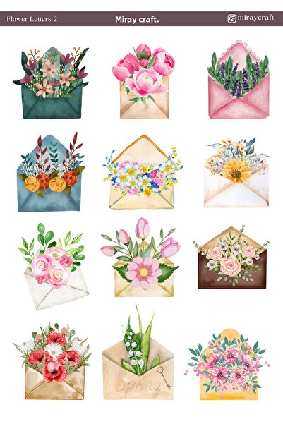 MirayDesign 1 foaie de autocolante tematice cu litere florale 12*17 cm pentru...