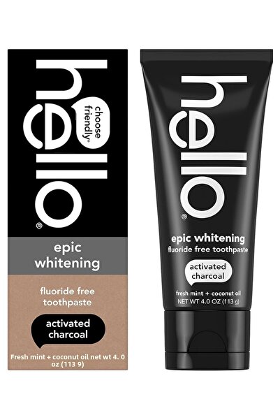 Hello Activated Charcoal Epic Whitening Fluoride-Free Toothpaste 113Gr