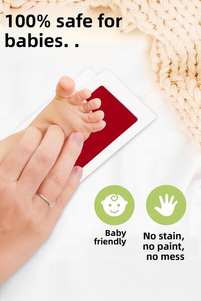 Moky Design Baby Hand Footprint Set, Non-Contact Ink Printing Kit, Newborn Cat Dog Paw Gift 0-6 Months