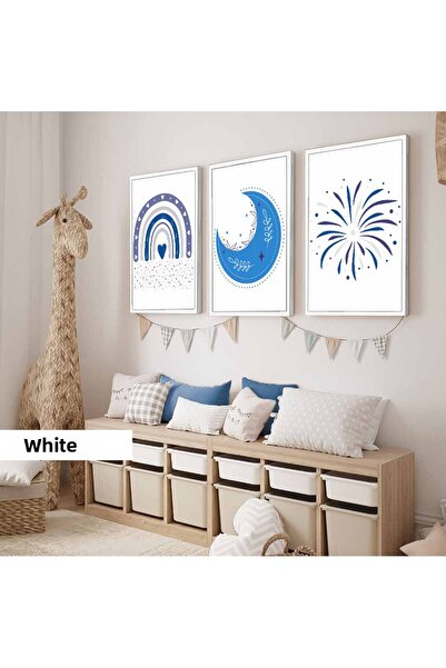 Harikabirev Camera copiilor Living Room-Minimalist Modern Boho TEMĂ ALBASTRĂ ...