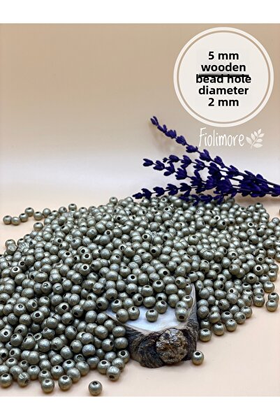 Fiolimore Mărgele din lemn galben auriu de 5 mm (25 grame 315 bucăți) Diametr...