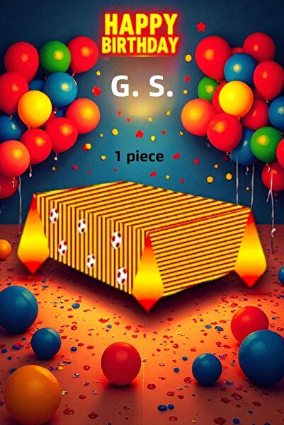 partylady 1 قطعة من مفرش المائدة ذو الطابع الأصفر والأحمر - مفرش طاولة للحفلا...