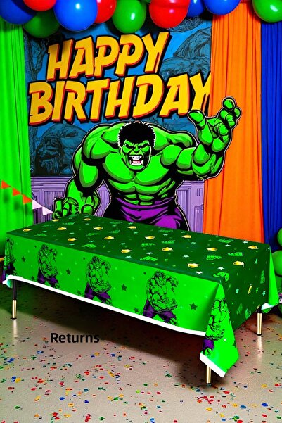 partylady 1 قطعة من مفرش المائدة ذو طابع هالك - مفرش طاولة للحفلات والاحتفالات