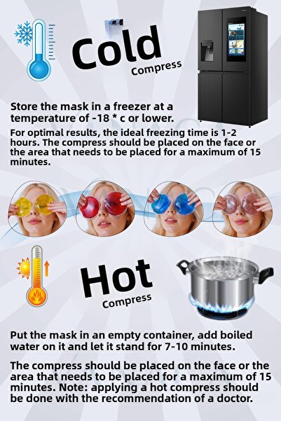 Vanaca Grup Reusable Hot Cold Compress Gel after Eye Nose Aesthetics |   Set of 2 Round