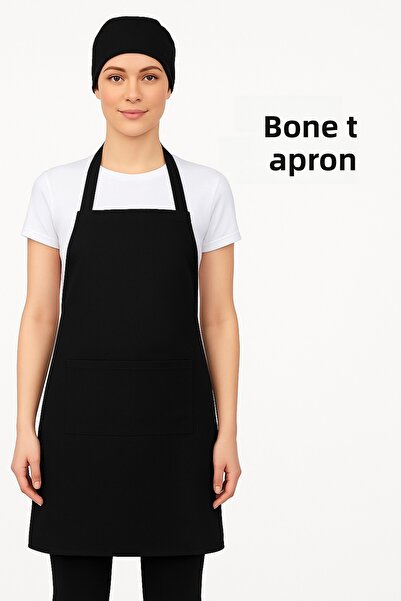 GTB BUTİK Gtb Black Bone + Apron Double Set