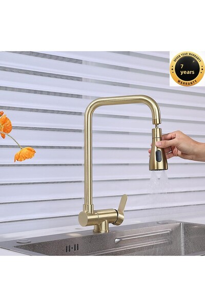 OEM Kitchen Window Front Folding Sink Faucet New Model Matte Gold 7 Years Warranty Imported