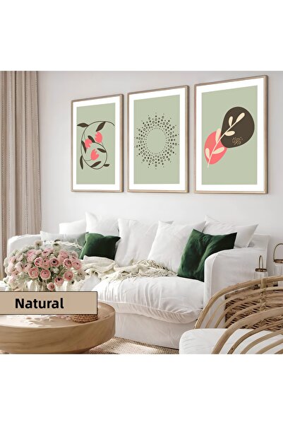 Harikabirev Camera copiilor Living Room-Minimalist Modern Bohem Pink-Verde | 3L MDF AHMDF CU CADRU DIN LEMN