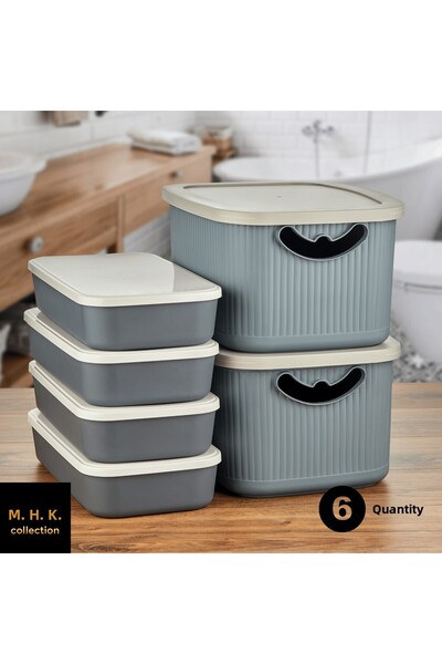 MHK Collection 6-Piece Multi-Purpose Storage Box Set