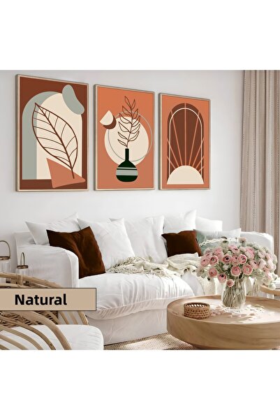 Harikabirev Camera copiilor Living Room-Minimalist Modern Bohemian Încadrat cu Plante | 3BUC MDF AHMDF CU CADRU DIN LEMN