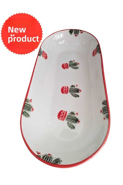 Ganita home Kase Gondol Snack-Breakfast Fruit Plate Red Cactus 30 cm
