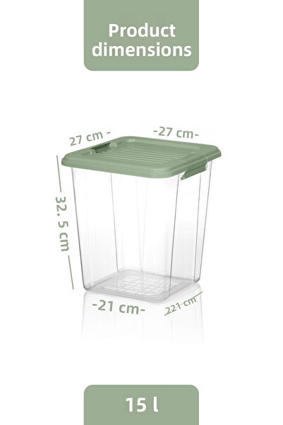 MOİ 2-Pack Megabox 15L Storage Container - Multi-Purpose Organizer with Locking Lid Pantry Storage Storage Box