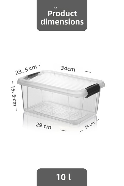 MOİ 2-Pack Mega 10L Flour and Grain Container - Bathroom Organizer with Lockable Lid, Detergent Holder Storage Box