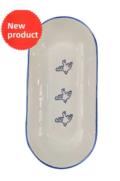 Ganita home Kase Gondol Snack-Breakfast Fruit Plate Bird Model Blue Color 30 cm