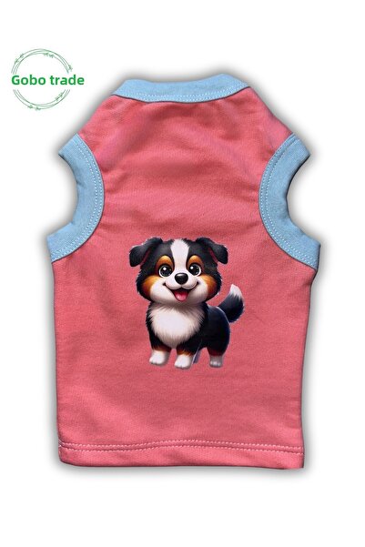 Gobo Candy Pink Color Cat and Dog Outfit Dress Black Dog Printed Medium/M/Size 2