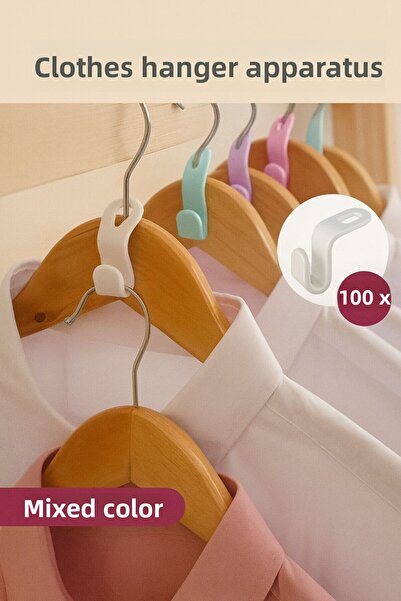 ARVALE 100 Pcs Assorted Color Clothes Hanger Connection Hooks | Space-Saving Hanger