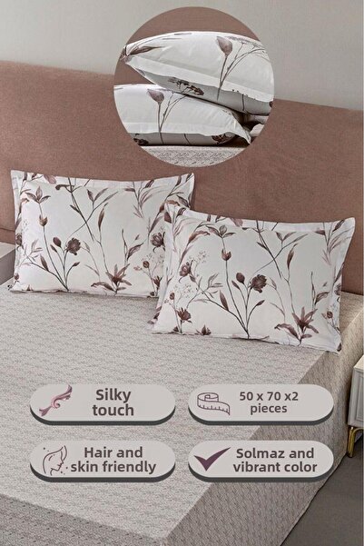 Karna Home مجموعة أغطية وسائد لاڤيلا مكونة من قطعتين - باب زهري يفتح أثناء ال...