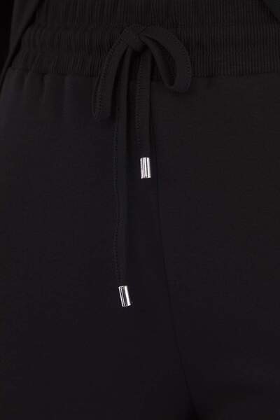Trendyol Curve Black Melange Fitted/Slim Fit Ribbed Stretchy Knitted Bottom-Top Suit Tbbaw26Cp00010