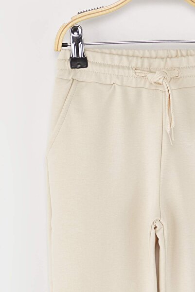 TRENDYOLKIDS Beige-Anthracite-Khaki 3-Piece Elastic Waist Jogger Plain/Basic Boys' Sweatpants Tkdaw25Ea00000