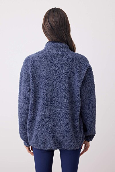 Trendyol Collection Indigo plüss kötött sport pulóver THMAW23SW00021