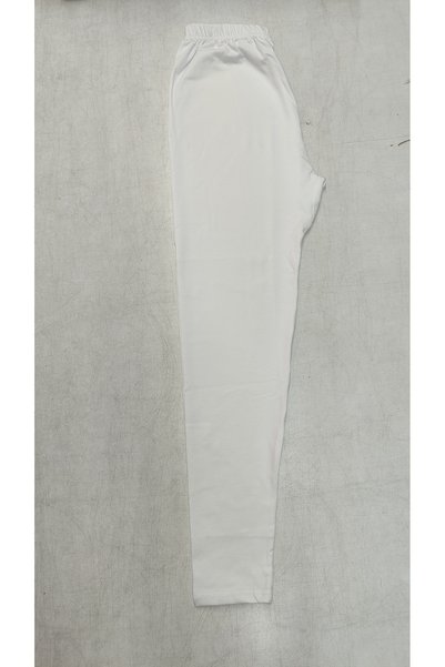 Medament White Comfortable Fit Mesh Combed Cotton Leggings