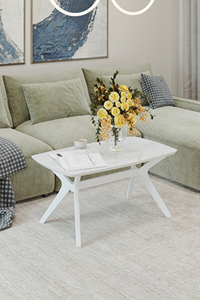 PLASMOB 55x90 Marmo Orta Sehpa Oturma Odası Sehpa-Salon Sehpa Zen Model