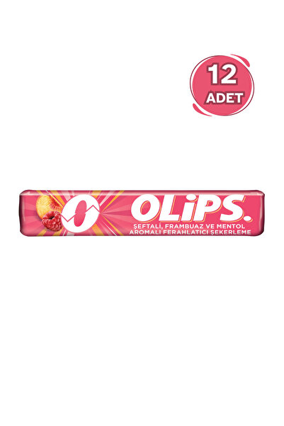 Olips Şeftali Frambuaz Mentollü Şekerleme 12 Adet | Ferahlatıcı Tat
