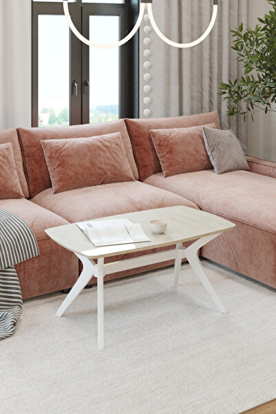 PLASMOB 55x90 Traverten Orta Sehpa Oturma Odası Sehpa-Salon Sehpa Zen Model