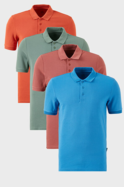 Buratti Pamučna Regular Fit Buttoned Polo Collar KSNUMKS Pack T Shirt Muška m...