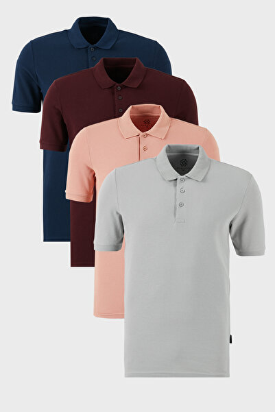 Buratti Βαμβακερό κανονικό κουμπιά γιακά πόλο 4 πακέτο Μπλουζάκια Ανδρικό T SHIRT 5902127 S4