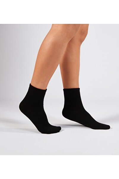 Forwena Черни памучни безшевни тенис чорапи Derbili