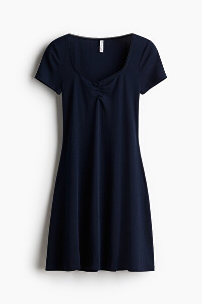 H&M Delik Desenli Jarse Elbise
