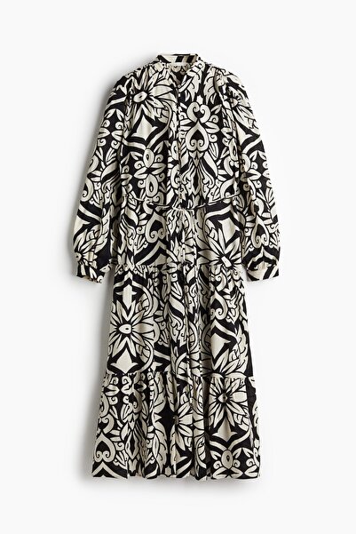 H&M Katlı Maksi Elbise