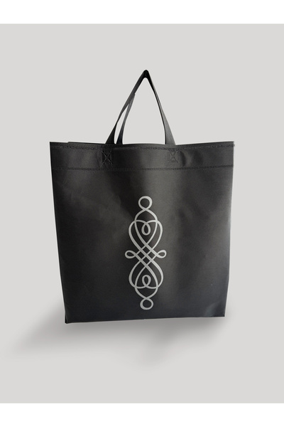 gandar 33x35+10 Cm 100'lü Paket 3d Körüklü, Kulplu 100 Gr. Nonwoven Ultrasonik Tela Bez Çanta - Siyah