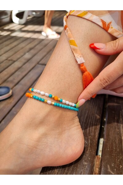 NEMOR STUDIO Pearl Natural Stone Anklet I Summer Energy