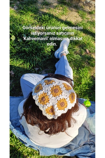 Kahvemavii باندانا محبوكة بتصميم عباد الشمس