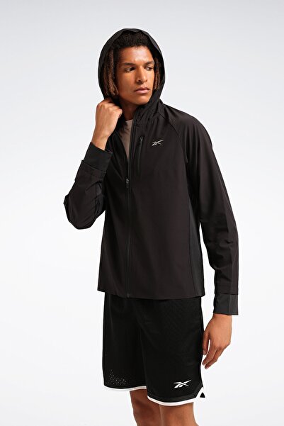 Reebok ERLING RUNNING JACKET Μαύρο Ανδρικό Μπουφάν